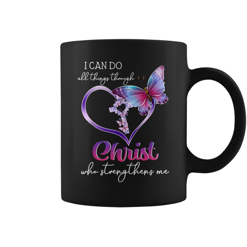 I Can Do All Things Through Christ Butterfly Art Easter Day Coffee Mug